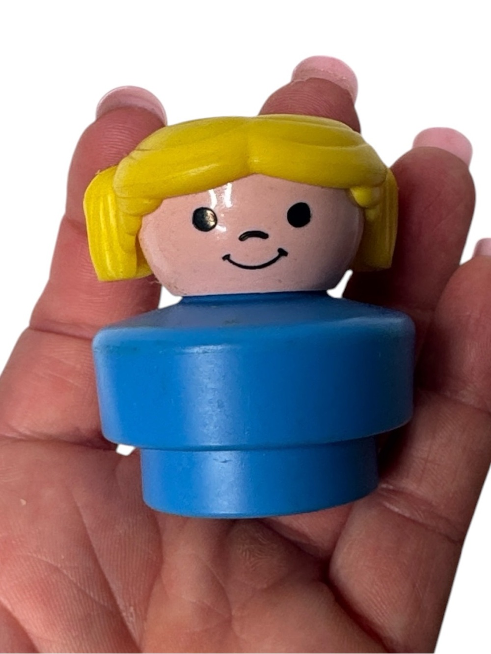 Fisher Price 1990 Chunky Figure Yellow Hair Blue Girl Little‎ People.